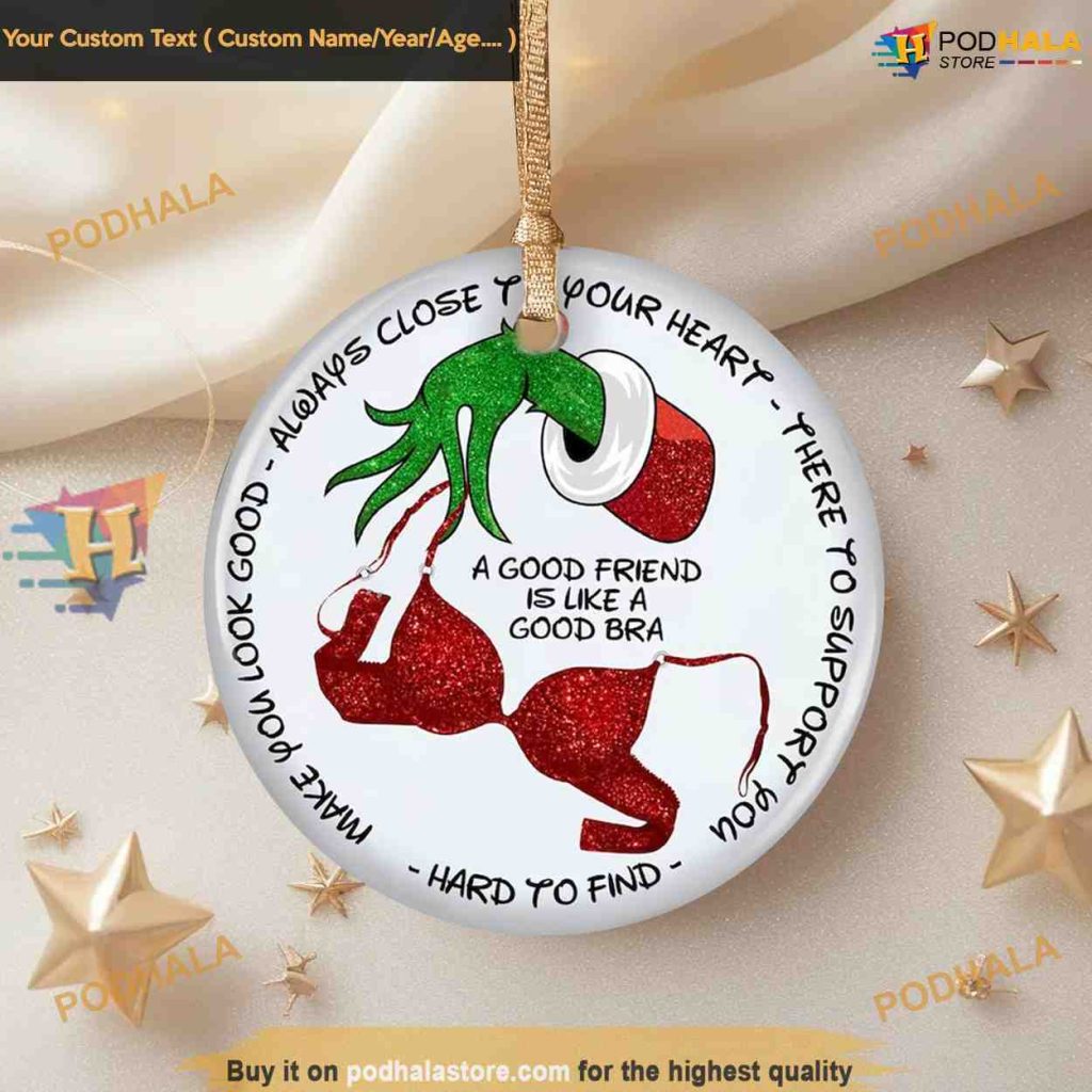 Bra Friendship Xmas Decor, Funny Grinch Christmas Ornaments - Podhalastore