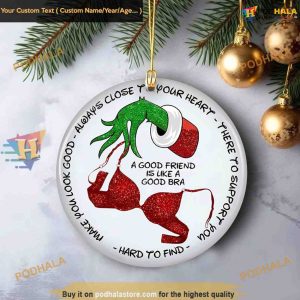Bra Friendship Xmas Decor Funny Grinch Christmas Ornaments 3