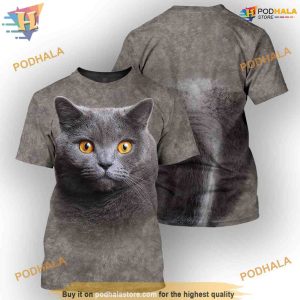 British Shorthair Cat Costume Full All Over Printed 3D Hoodie Sweatshirt 2