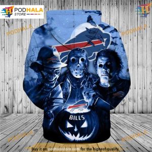 Buffalo Bills Hoodie 3D Cheap Horror Halloween NFL Pullover 2