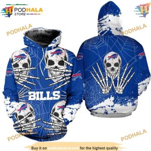 Buffalo Bills Hoodie Skull Halloween Graphic Buffalo Bills Apparel 1