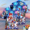 Bull Terrier Dog & Holiday Print Shirt, Mens Christmas Hawaiian Shirt