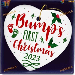 Bump's First Christmas 2023 Ornament, Pregnancy Announcement Keepsake