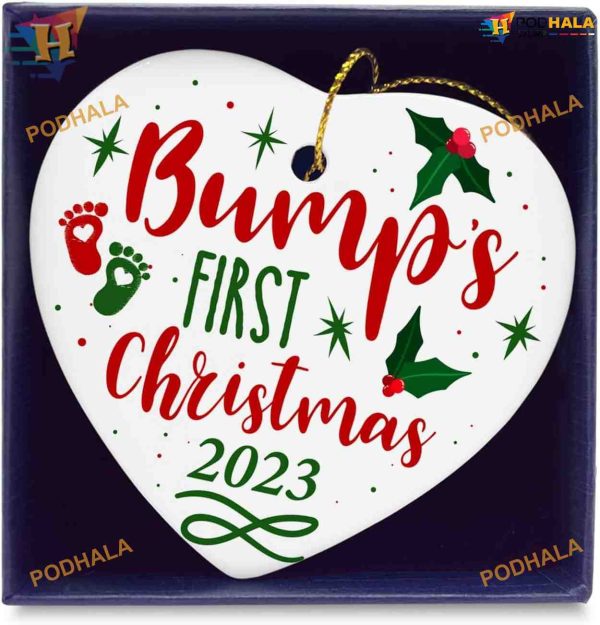 Bump’s First Christmas 2023 Ornament, Pregnancy Announcement Keepsake