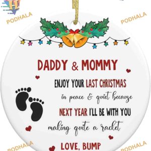 Bumps First Christmas 2023 Pregnancy Announcement Ceramic Ornament