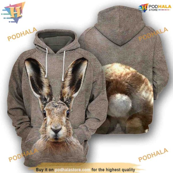 Bunny Full All Over Printed Funny Animal Costume 3D Hoodie Sweatshirt