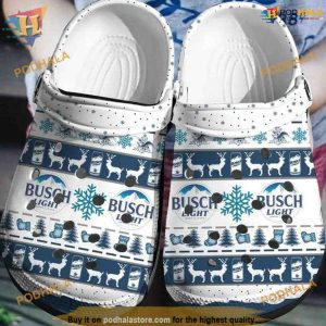 Busch Light Beer Christmas Crocs, Funny Xmas Gifts for Beer Lovers