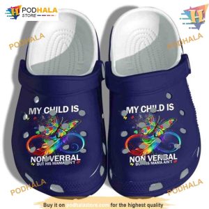 Butterfly Autism Crocs Shoes, Creative Christmas Gifts for Nonverbal Communication