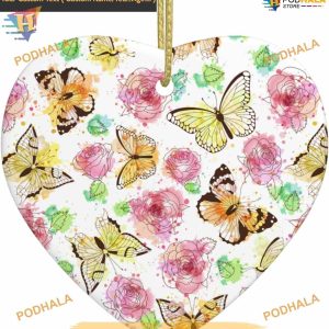 Butterfly and Rose 2023 Ornament, Family Christmas Tree Decor