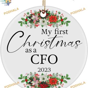 CFO's First Christmas 2023 Ornament, Personalized Family Christmas Ornaments