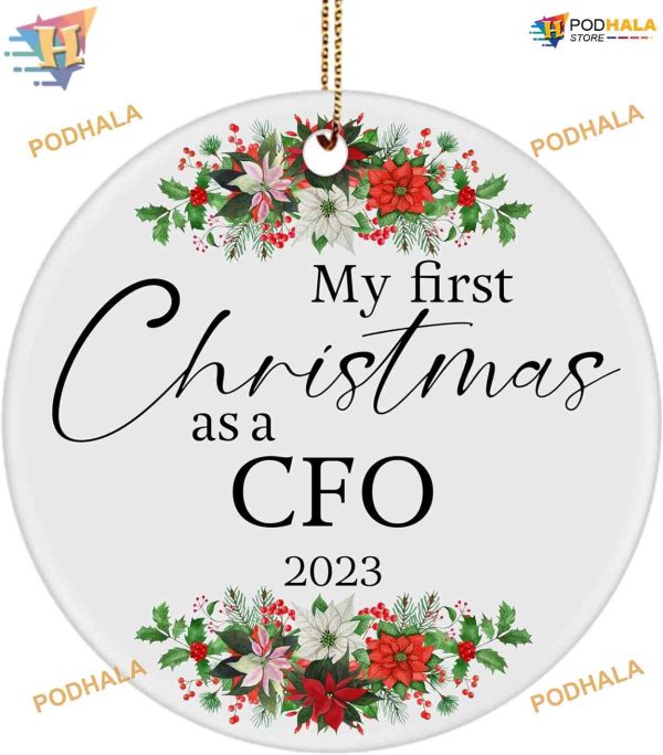 CFO’s First Christmas 2023 Ornament, Personalized Family Christmas Ornaments