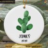 Cactus Themed Christmas Ornament, Personalized Festive Decor