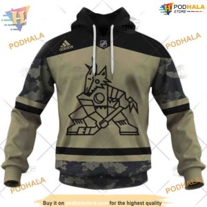 Camo Military NHL Appreciation Arizona Coyotes Hoodie 3D Personalized Arizona Coyotes Gear 2