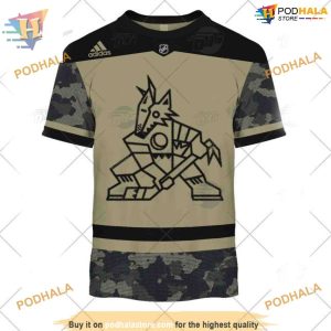 Camo Military NHL Appreciation Arizona Coyotes Hoodie 3D Personalized Arizona Coyotes Gear 3