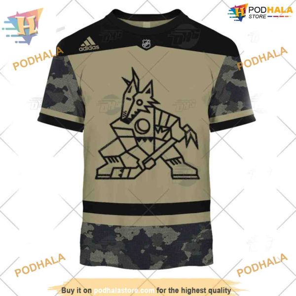 Camo Military NHL Appreciation Arizona Coyotes Hoodie 3D, Personalized Arizona Coyotes Gear