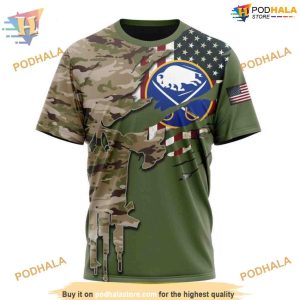 Camo Skull Design Custom NHL Buffalo Sabres 3D Hoodie Personalized Gear 3