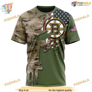 Camo Skull Special Design NHL Custom Boston Bruins Hoodie 3D Bold Apparel 3