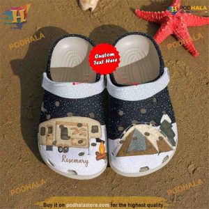 Camping Christmas Crocs Personalized Winter Clogs, Funny Xmas Gifts for Campers