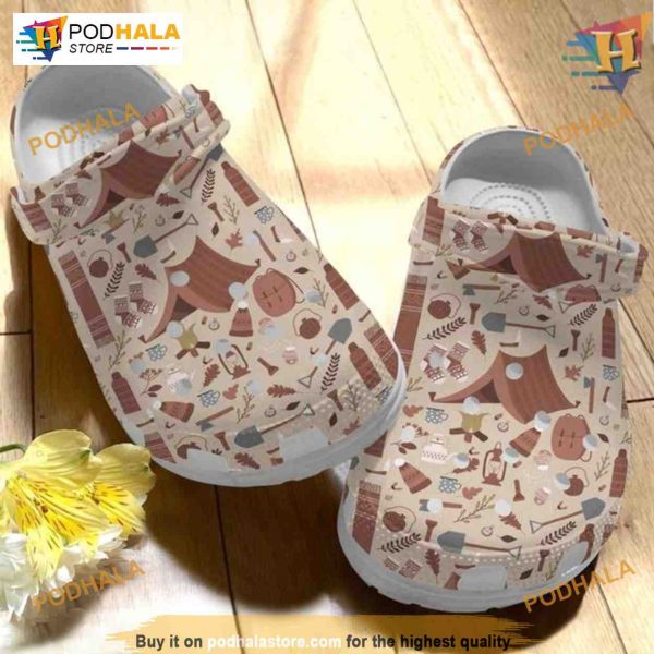 Camping Night Gear Vintage Style Crocs, Unique Funny Christmas Gifts for Campers