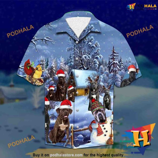 Cane Corso Santa Style Hawaiian Shirt, Mens Christmas