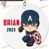 Captain America Maverl Ornament, Personalized 2023 Ceramic Gift