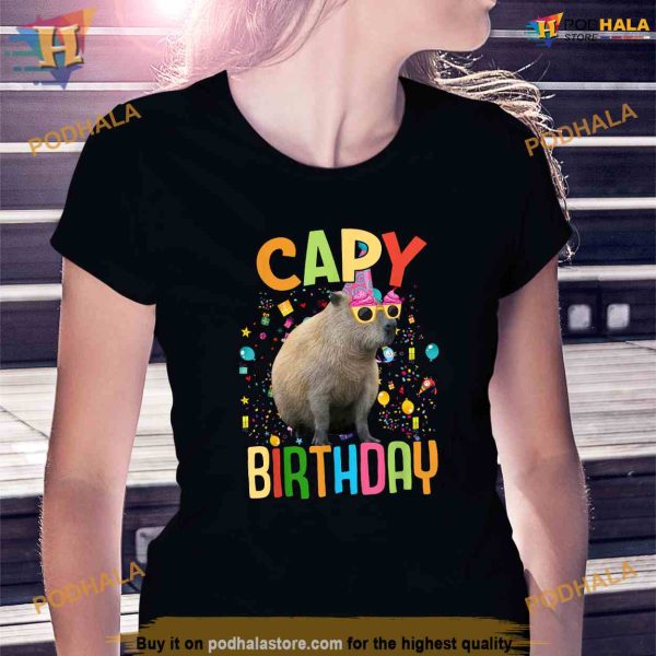 Capy Birthday Funny Capybara Animals Boys Girls Birthday Shirt