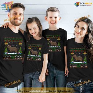 Capybara Animal Lover Xmas Gift Ugly Capybara Christmas Shirt