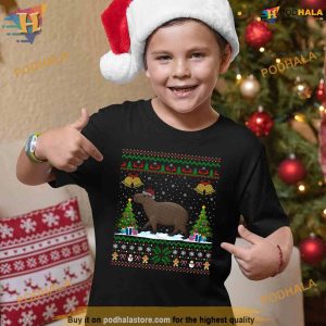 Capybara Animal Lover Xmas Gift Ugly Capybara Christmas Shirt 3
