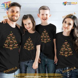Capybara Christmas Tree Gift Funny Christmas Capybara Shirt
