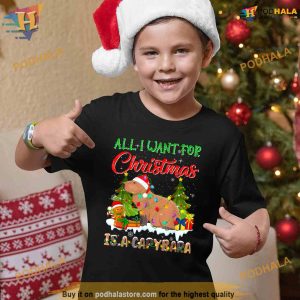 Capybara Christmas Ugly Dog Xmas Outfit 2023 Shirt