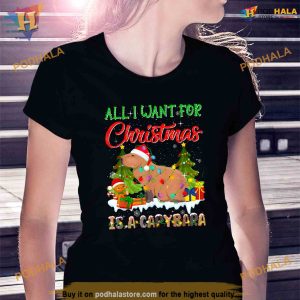 Capybara Christmas Ugly Dog Xmas Outfit 2023 Shirt 2