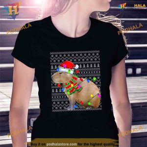 Capybara Ugly Xmas Lighting Santa Capybara Christmas Shirt 2
