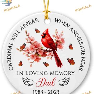 Cardinal Memorial Christmas Ornament, Personalized 2023 Remembrance Gift