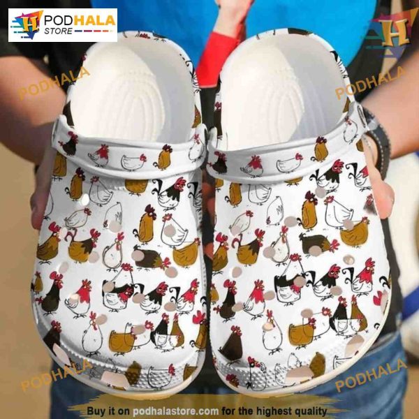 Cartoon Chicken Farmer Crocs, Trending Gifts for Farm Enthusiasts