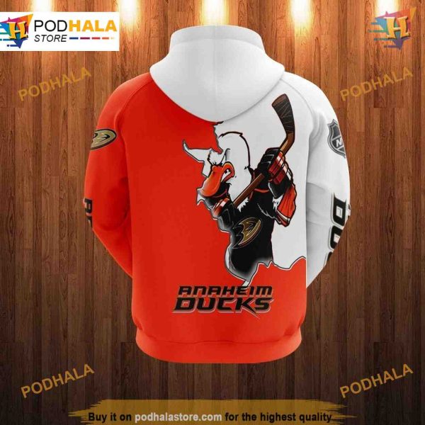 Cartoon Graphic 3D Anaheim Ducks Hoodie, Exclusive Fan Sweatshirt