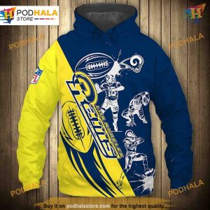 Cartoon Player Los Angeles Rams 3D Hoodie Sweatshirt