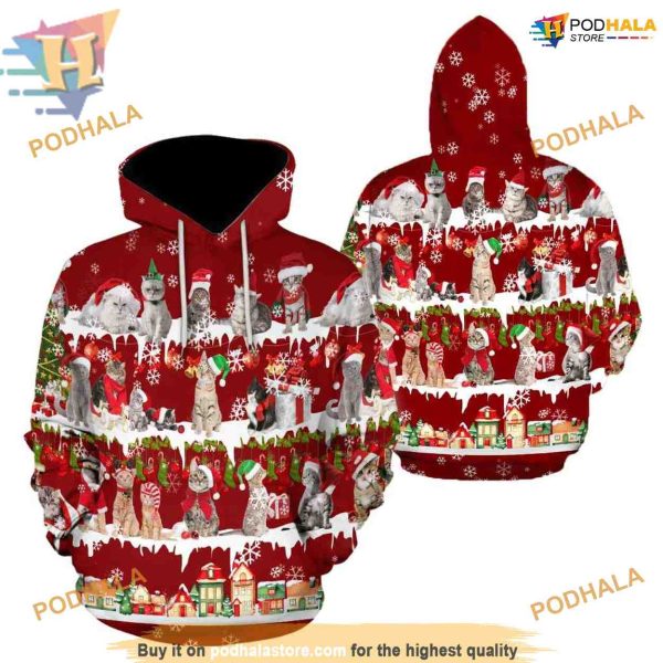 Cat Breeds Gala 3D Christmas Hoodie, A Unique Xmas Gift