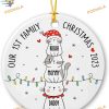 Cat Family of 3 Christmas 2023 Ornament, Personalized Family Keepsake