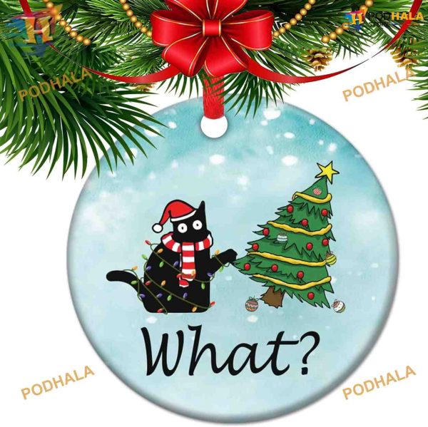 Cat Lover’s Christmas Tree Ornament, Personalized Pet Decoration, Holiday Gift