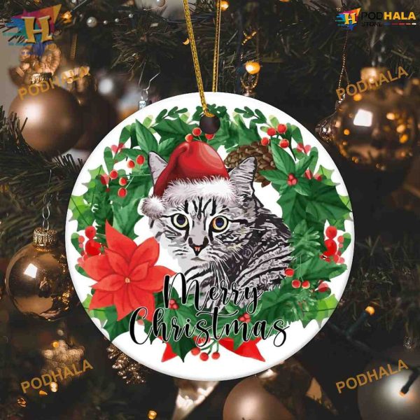 Cat Mom Christmas Ornament, 2023 Cat Merry Decor, Family Tree Party Decoration