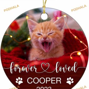 Cat Owner 2023 Forever Loved Ornament, Custom Photo Memorial, Personalized Remembrance