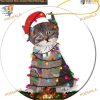 Cat with Lamp Bulb Ceramic Christmas Ornament, 2023 Children's Keepsake