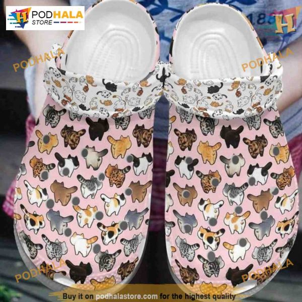 Cats Collection Bottom Crocs, Cat Pattern, Ideal for Animal Lovers
