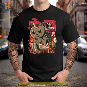 Catzilla Gozillar Inspired Vintage Movie Cat Lover Shirt For Women Men