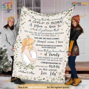 Celebrate Mom's Love at Christmas, Personalized New Arrival Blanket