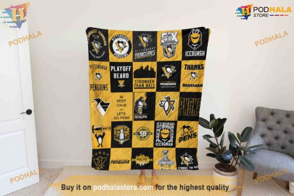 Champions of Pittsburgh Yellow Penguins Fleece Blanket