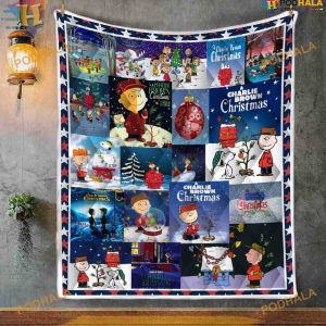 Charlie Brown & Snoopy Holiday Comfort Christmas Fleece Blanket
