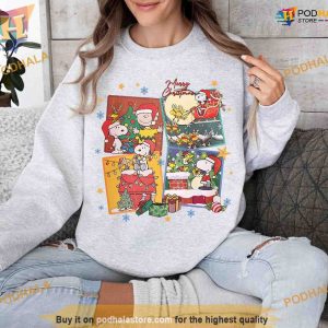 Charlie Brown & Snoopy Xmas Peanuts Holiday Sweatshirt, Creative Gift