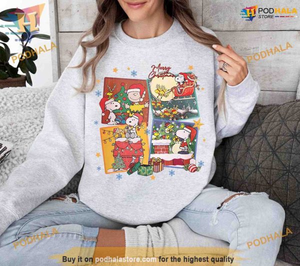 Charlie Brown & Snoopy Xmas Peanuts Holiday Sweatshirt, Creative Gift