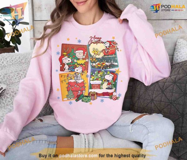 Charlie Brown & Snoopy Xmas Peanuts Holiday Sweatshirt, Creative Gift
